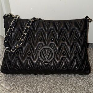 Valentino Black Chevron Crossbody Bag